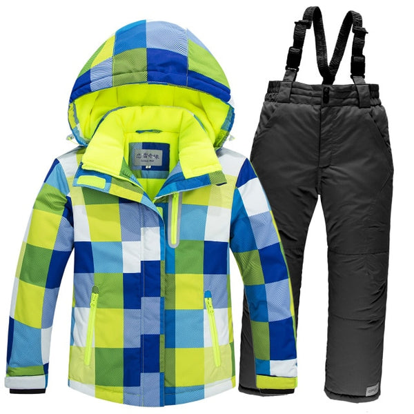 OLEKID Winter Children Ski Suit Windproof Warm Girls Clothing Set Jacket + Overalls Boys Clothes Set 3-16 Years Kids Snow Suits