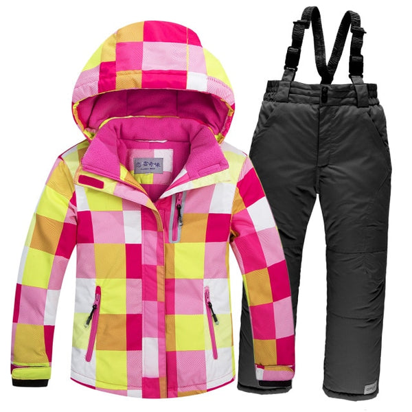 OLEKID Winter Children Ski Suit Windproof Warm Girls Clothing Set Jacket + Overalls Boys Clothes Set 3-16 Years Kids Snow Suits