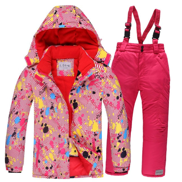 OLEKID Winter Children Ski Suit Windproof Warm Girls Clothing Set Jacket + Overalls Boys Clothes Set 3-16 Years Kids Snow Suits