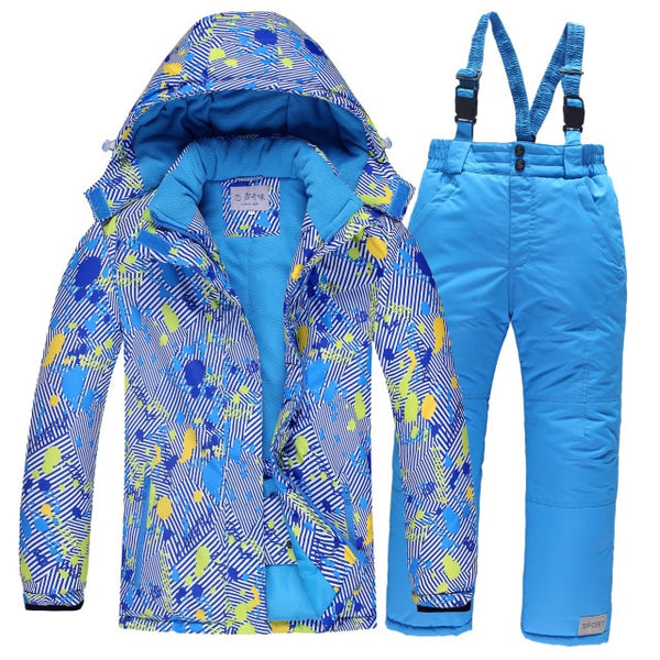 OLEKID Winter Children Ski Suit Windproof Warm Girls Clothing Set Jacket + Overalls Boys Clothes Set 3-16 Years Kids Snow Suits