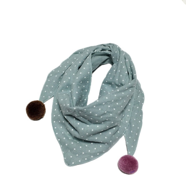 Spring Baby Girls Dot Plaid Triangle Scarves Autumn Winter Boys Girls Shawl Children Cotton Neck Collars Warm Kids Neckerchief