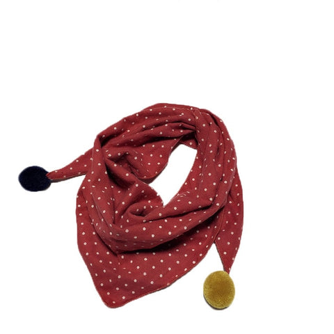 Spring Baby Girls Dot Plaid Triangle Scarves Autumn Winter Boys Girls Shawl Children Cotton Neck Collars Warm Kids Neckerchief
