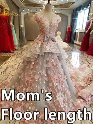 Luxury Mother Daughter Dresses Beaded Custom Mommy And Me Clothes Crystal Robe De Soiree Mutter Tochter Kleidung Mamma E Figlia