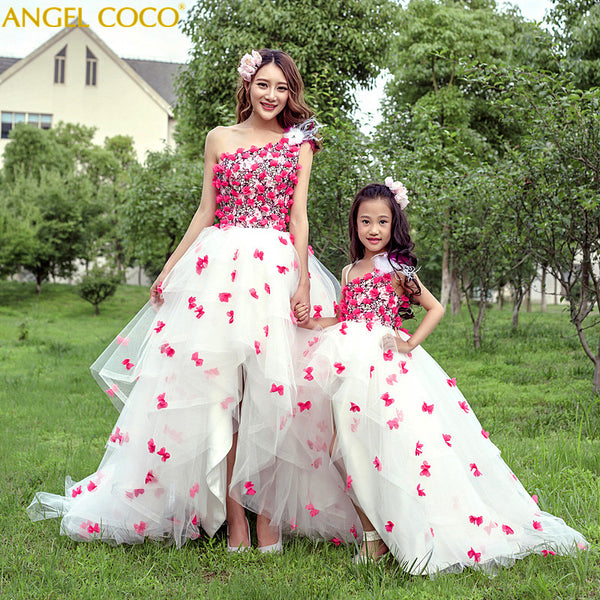 Parent-Child Wear Children'S Princess Girl Performance Clothing Wedding Birthday Gown Mom Evening Dress Mother Daughter Dresses