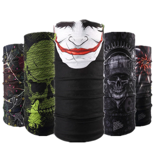 Skull Design Series Scarf Variety Tube Half Face Mask Halloween Headband Bandana Headwear Bicycle Head Scarf Snowboard Headscarf