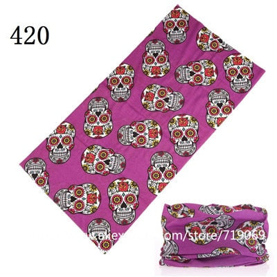 Skull Design Series Scarf Variety Tube Half Face Mask Halloween Headband Bandana Headwear Bicycle Head Scarf Snowboard Headscarf