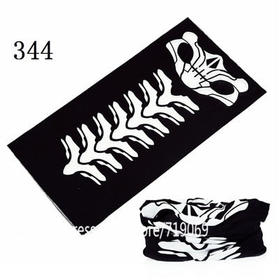Skull Design Series Scarf Variety Tube Half Face Mask Halloween Headband Bandana Headwear Bicycle Head Scarf Snowboard Headscarf