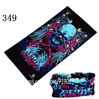 Skull Design Series Scarf Variety Tube Half Face Mask Halloween Headband Bandana Headwear Bicycle Head Scarf Snowboard Headscarf