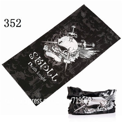Skull Design Series Scarf Variety Tube Half Face Mask Halloween Headband Bandana Headwear Bicycle Head Scarf Snowboard Headscarf