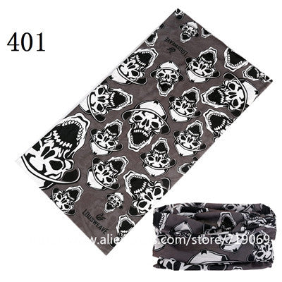 Skull Design Series Scarf Variety Tube Half Face Mask Halloween Headband Bandana Headwear Bicycle Head Scarf Snowboard Headscarf