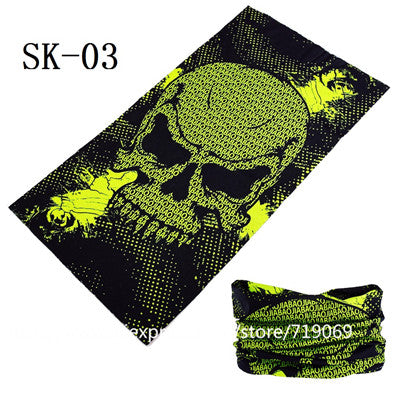 Skull Design Series Scarf Variety Tube Half Face Mask Halloween Headband Bandana Headwear Bicycle Head Scarf Snowboard Headscarf