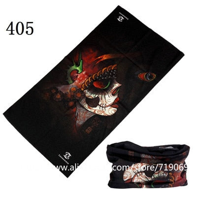 Skull Design Series Scarf Variety Tube Half Face Mask Halloween Headband Bandana Headwear Bicycle Head Scarf Snowboard Headscarf