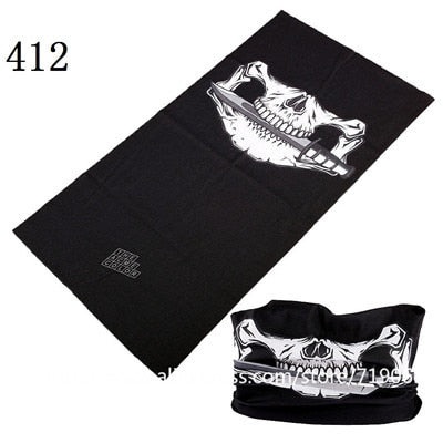 Skull Design Series Scarf Variety Tube Half Face Mask Halloween Headband Bandana Headwear Bicycle Head Scarf Snowboard Headscarf