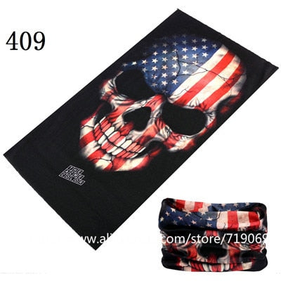 Skull Design Series Scarf Variety Tube Half Face Mask Halloween Headband Bandana Headwear Bicycle Head Scarf Snowboard Headscarf