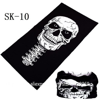 Skull Design Series Scarf Variety Tube Half Face Mask Halloween Headband Bandana Headwear Bicycle Head Scarf Snowboard Headscarf