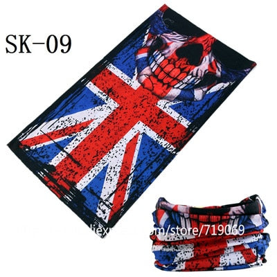 Skull Design Series Scarf Variety Tube Half Face Mask Halloween Headband Bandana Headwear Bicycle Head Scarf Snowboard Headscarf