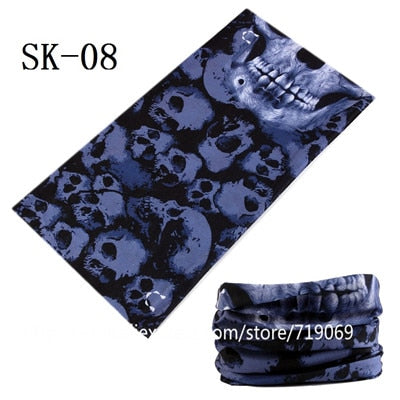 Skull Design Series Scarf Variety Tube Half Face Mask Halloween Headband Bandana Headwear Bicycle Head Scarf Snowboard Headscarf