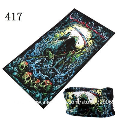 Skull Design Series Scarf Variety Tube Half Face Mask Halloween Headband Bandana Headwear Bicycle Head Scarf Snowboard Headscarf