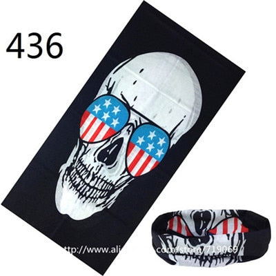 Skull Design Series Scarf Variety Tube Half Face Mask Halloween Headband Bandana Headwear Bicycle Head Scarf Snowboard Headscarf