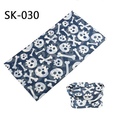 Skull Design Series Scarf Variety Tube Half Face Mask Halloween Headband Bandana Headwear Bicycle Head Scarf Snowboard Headscarf