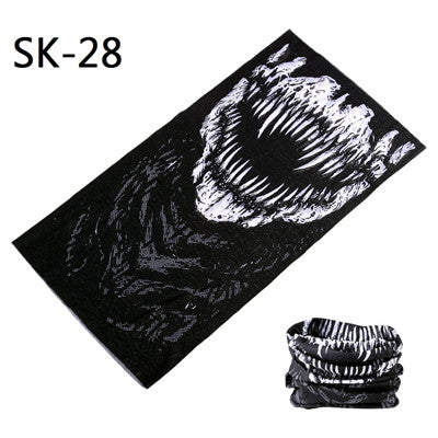 Skull Design Series Scarf Variety Tube Half Face Mask Halloween Headband Bandana Headwear Bicycle Head Scarf Snowboard Headscarf
