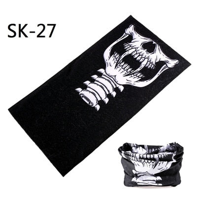 Skull Design Series Scarf Variety Tube Half Face Mask Halloween Headband Bandana Headwear Bicycle Head Scarf Snowboard Headscarf