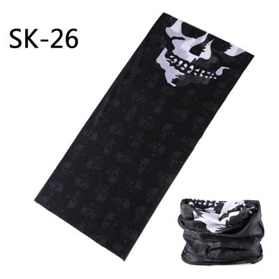 Skull Design Series Scarf Variety Tube Half Face Mask Halloween Headband Bandana Headwear Bicycle Head Scarf Snowboard Headscarf