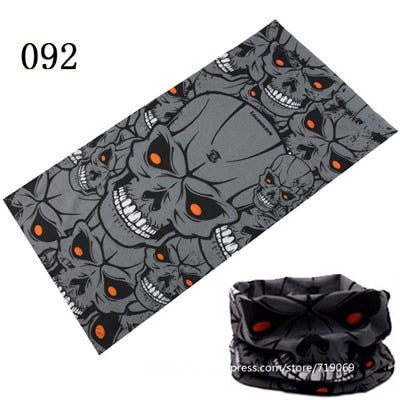 Skull Design Series Scarf Variety Tube Half Face Mask Halloween Headband Bandana Headwear Bicycle Head Scarf Snowboard Headscarf
