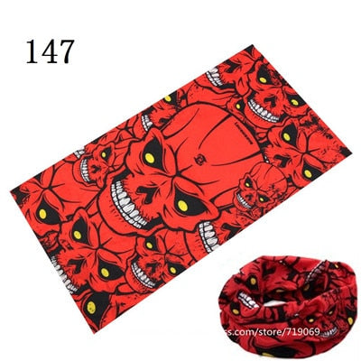 Skull Design Series Scarf Variety Tube Half Face Mask Halloween Headband Bandana Headwear Bicycle Head Scarf Snowboard Headscarf