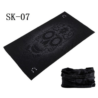 Skull Design Series Scarf Variety Tube Half Face Mask Halloween Headband Bandana Headwear Bicycle Head Scarf Snowboard Headscarf