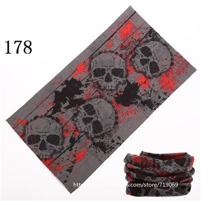 Skull Design Series Scarf Variety Tube Half Face Mask Halloween Headband Bandana Headwear Bicycle Head Scarf Snowboard Headscarf