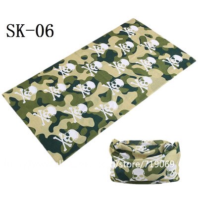 Skull Design Series Scarf Variety Tube Half Face Mask Halloween Headband Bandana Headwear Bicycle Head Scarf Snowboard Headscarf