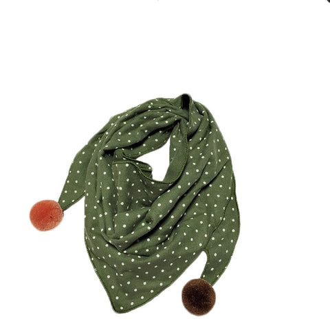 Spring Baby Girls Dot Plaid Triangle Scarves Autumn Winter Boys Girls Shawl Children Cotton Neck Collars Warm Kids Neckerchief