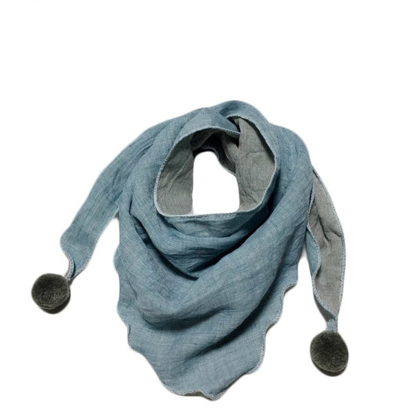 Spring Baby Girls Dot Plaid Triangle Scarves Autumn Winter Boys Girls Shawl Children Cotton Neck Collars Warm Kids Neckerchief