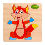 QWZ Baby Toys Wooden Puzzle Cute Cartoon Animal Intelligence Kids Educational Brain Teaser Children Tangram Shapes Jigsaw Gifts