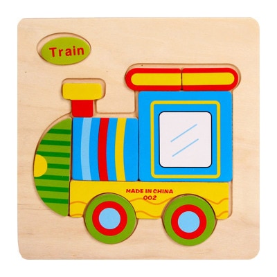 QWZ Baby Toys Wooden Puzzle Cute Cartoon Animal Intelligence Kids Educational Brain Teaser Children Tangram Shapes Jigsaw Gifts