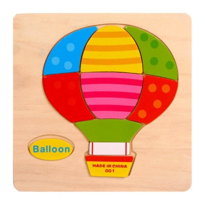 QWZ Baby Toys Wooden Puzzle Cute Cartoon Animal Intelligence Kids Educational Brain Teaser Children Tangram Shapes Jigsaw Gifts