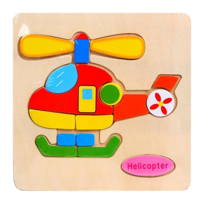 QWZ Baby Toys Wooden Puzzle Cute Cartoon Animal Intelligence Kids Educational Brain Teaser Children Tangram Shapes Jigsaw Gifts