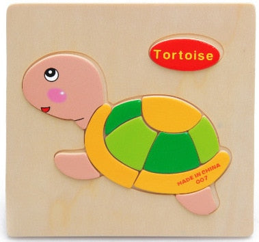 QWZ Baby Toys Wooden Puzzle Cute Cartoon Animal Intelligence Kids Educational Brain Teaser Children Tangram Shapes Jigsaw Gifts