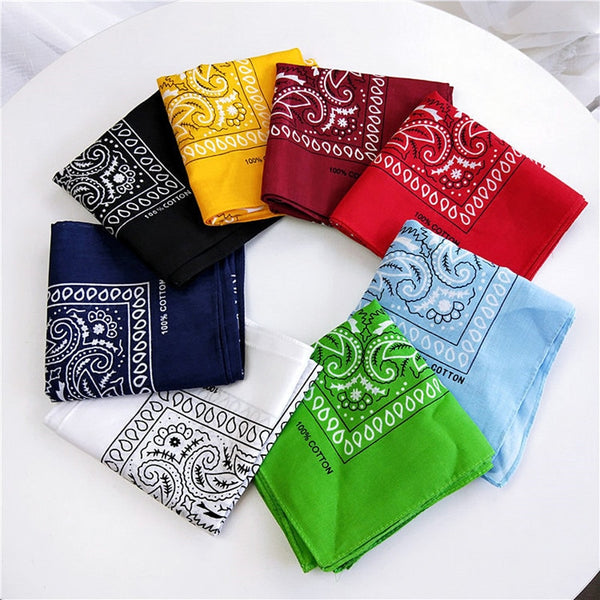 Unisex Cotton Blend Hip Hop Bandana Headwear Hair Band Scarf Neck Wrist Wrap Band Magic  Head Square Scarf