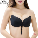 Women Invisible Bra Super Push Up Seamless Self-Adhesive Sticky Wedding Party Front Strapless A B C D Cup Fly Bra - THE PLACE TO BE !!