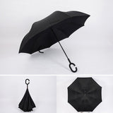 Windproof Reverse Folding Double Layer Inverted Umbrella Self Stand umbrella rain/sun women/men high quality 2018 flowe durable
