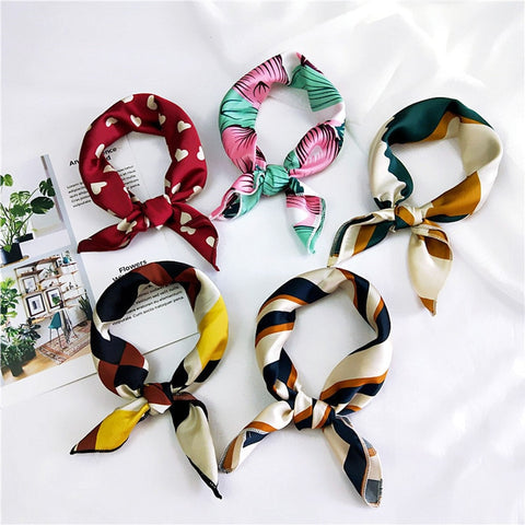 50X50CM Fashion Women Square Scarf All-match Wraps Elegant Floral Dot Spring Summer Head Neck Hair Tie Band Neckerchief - THE PLACE TO BE !!