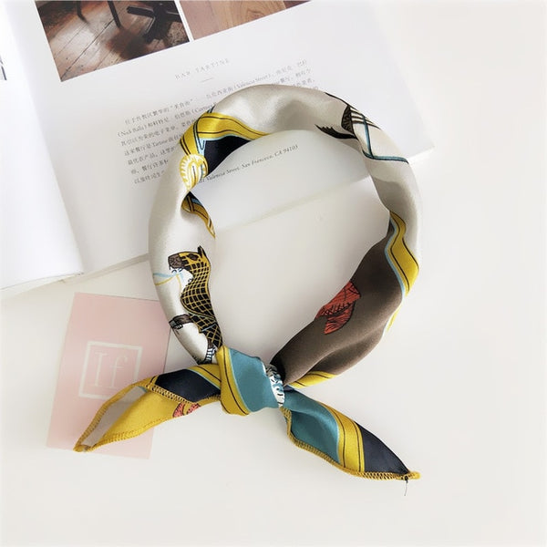 50X50CM Fashion Women Square Scarf All-match Wraps Elegant Floral Dot Spring Summer Head Neck Hair Tie Band Neckerchief