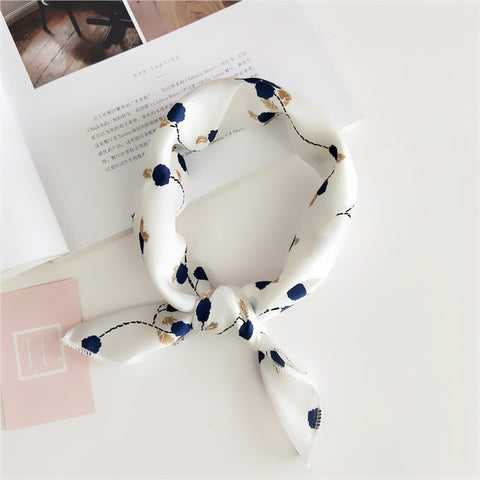 50X50CM Fashion Women Square Scarf All-match Wraps Elegant Floral Dot Spring Summer Head Neck Hair Tie Band Neckerchief