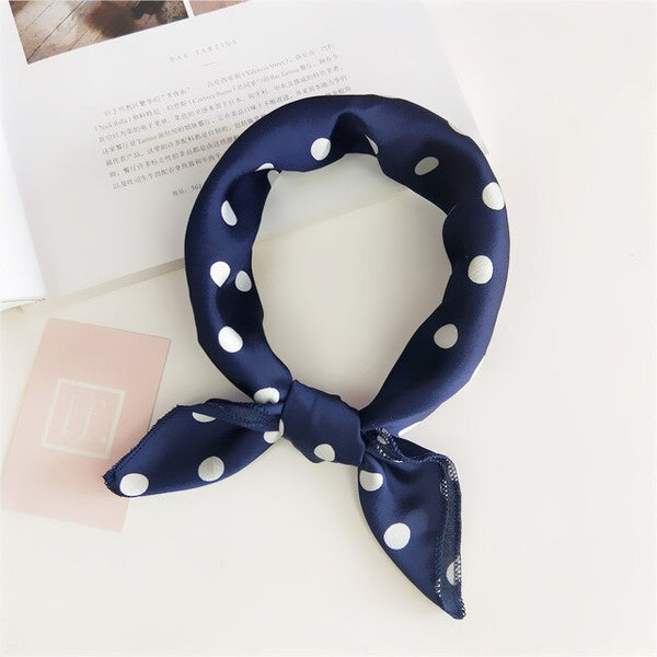 50X50CM Fashion Women Square Scarf All-match Wraps Elegant Floral Dot Spring Summer Head Neck Hair Tie Band Neckerchief