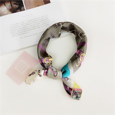 50X50CM Fashion Women Square Scarf All-match Wraps Elegant Floral Dot Spring Summer Head Neck Hair Tie Band Neckerchief
