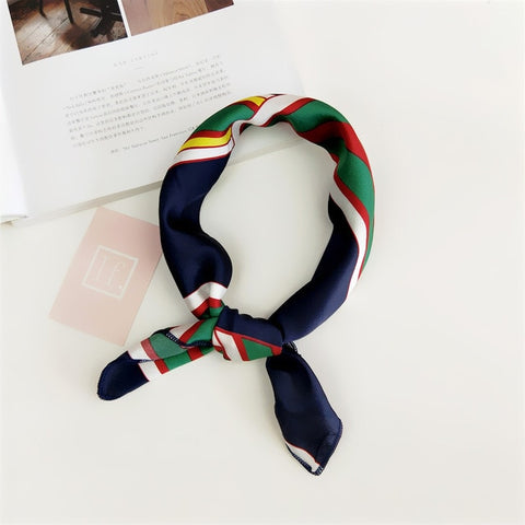 50X50CM Fashion Women Square Scarf All-match Wraps Elegant Floral Dot Spring Summer Head Neck Hair Tie Band Neckerchief