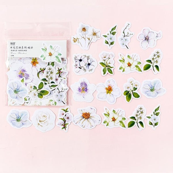 45 Pcs/Pack Mohamm Kawaii Japanese Decoracion Journal Cute Diary Flower Stickers Scrapbooking Flakes Stationery School Supplies