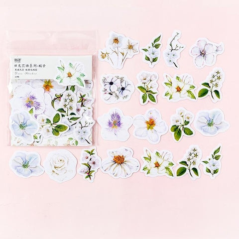 45 Pcs/Pack Mohamm Kawaii Japanese Decoracion Journal Cute Diary Flower Stickers Scrapbooking Flakes Stationery School Supplies